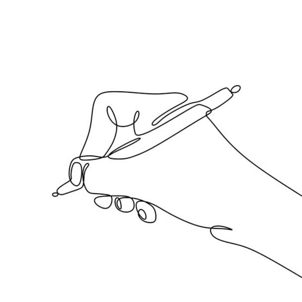 hand with a pen