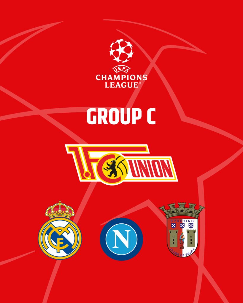 Champions League Group C: SSC Napoli (Italy), Real Madrid CF (Spain), SC Braga (Portugal), 1. FC Union Berlin (Germany)