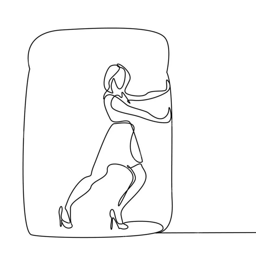 woman trapped