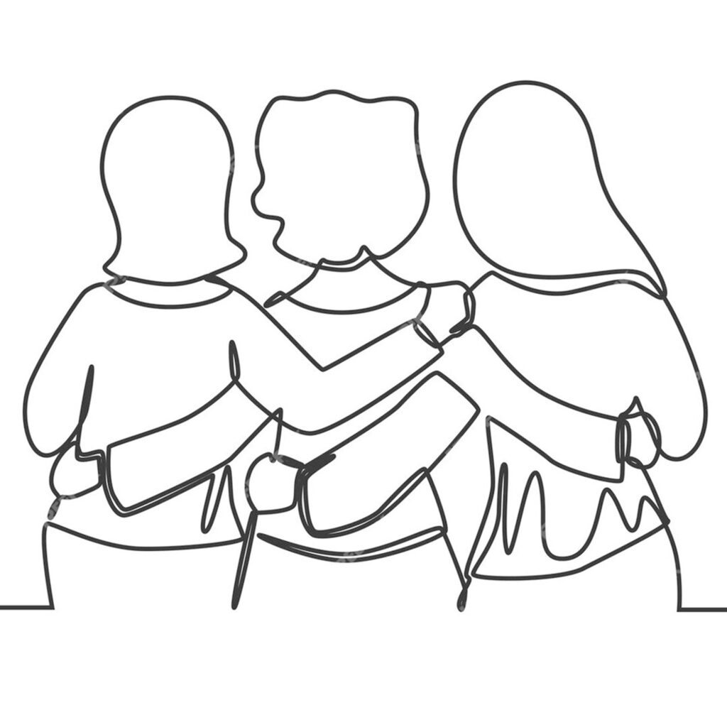 friends hugging