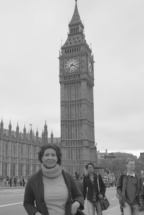 Outside the Houses of Parliament, London.